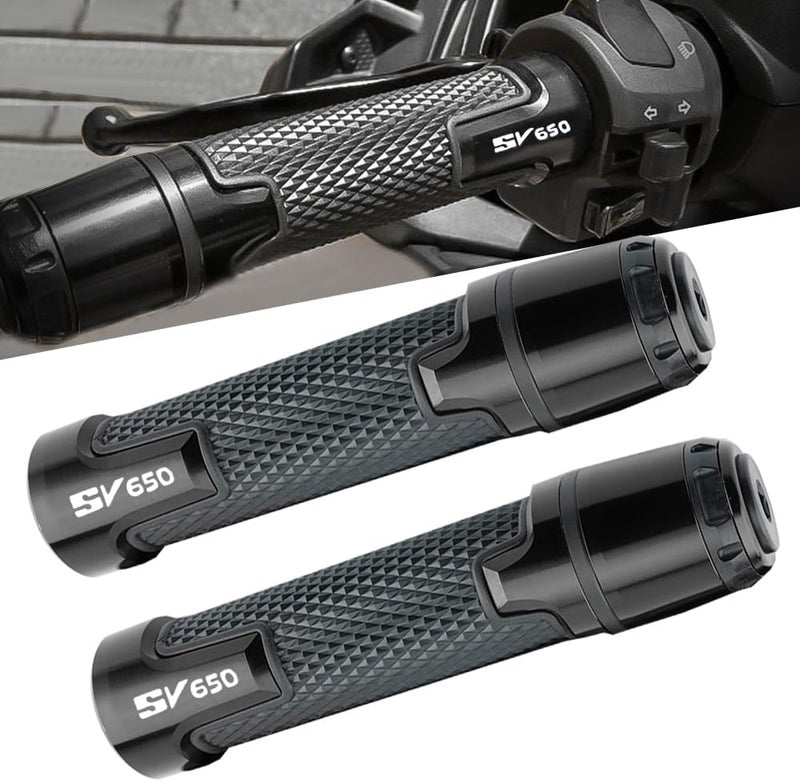 FREAXLL 22mm 7/8" Motorcycle Handlebar Grip Ends Set for S.uzuki SV650 SV 650 SV650X SV650S 2000-2024 V-Strom 650 1000 DL650 DL1000(Black) - Image 1